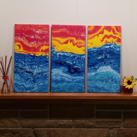 10"x20" (set of 3) Handmade Paint Pour - Picture 7 of 7